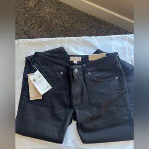 BURBERRY Skinny Low Rise Jeans, Jet Black, Size 28